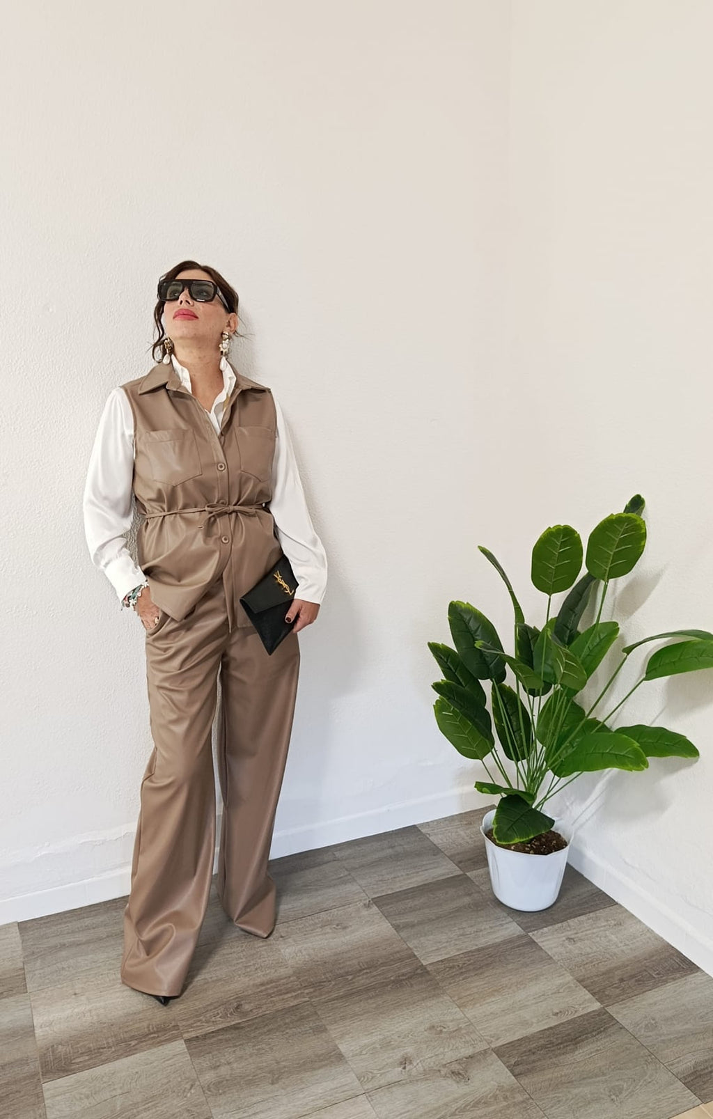 coordinato ecopelle beige