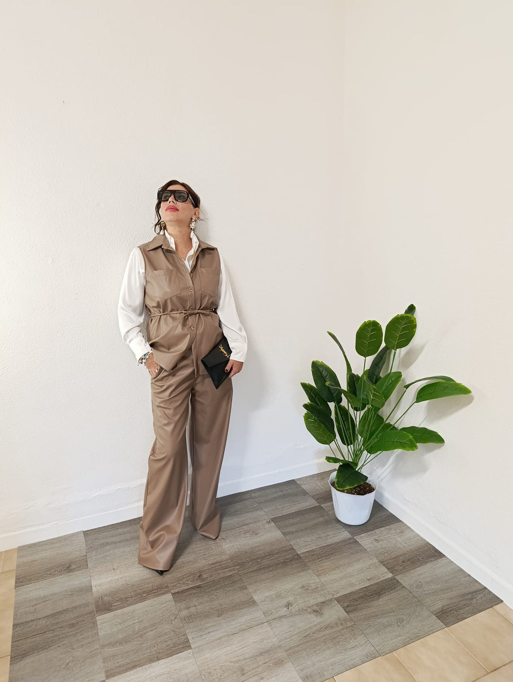 coordinato ecopelle beige