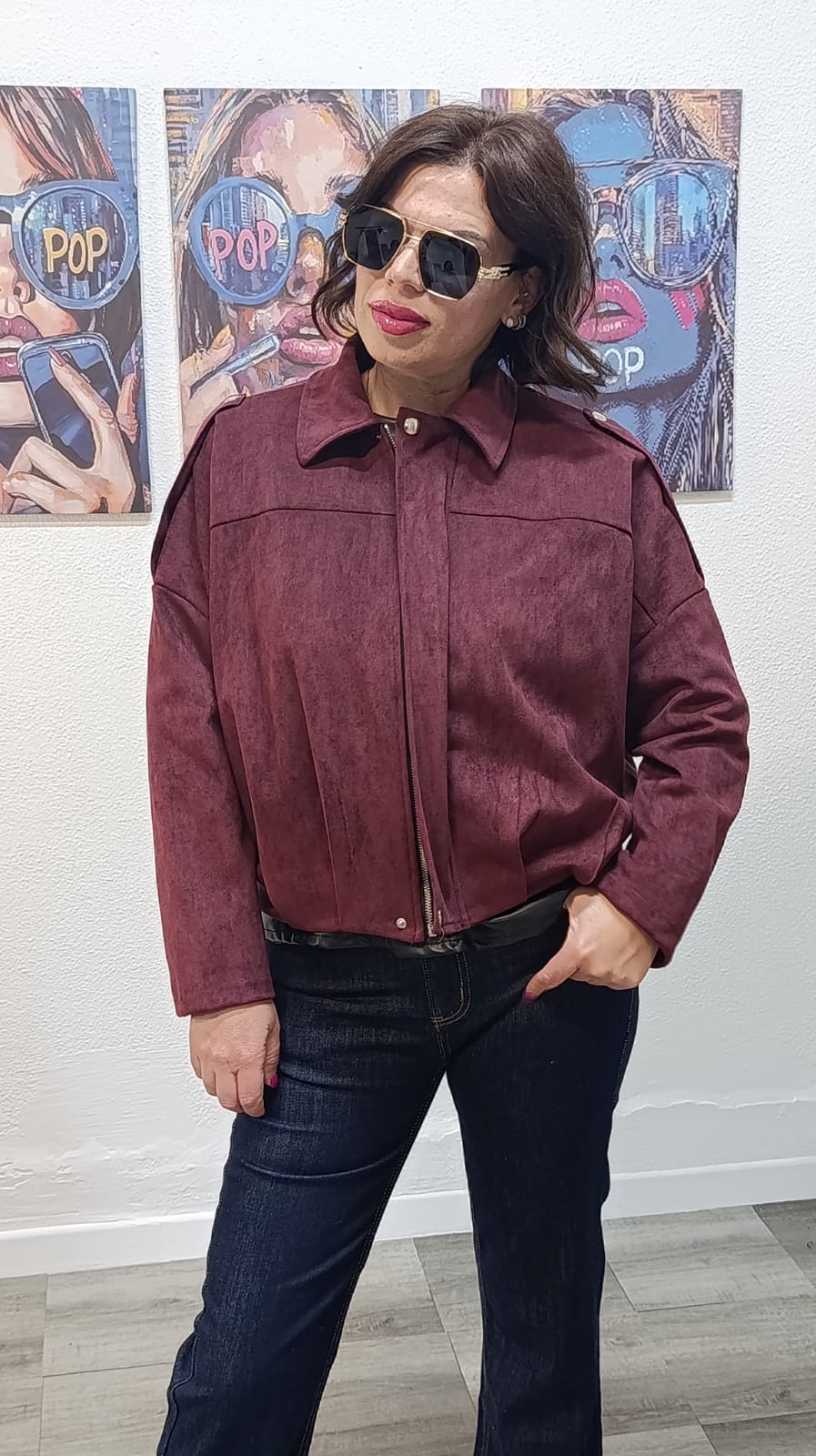 GIACCA CAMOSCIO BORDEAUX