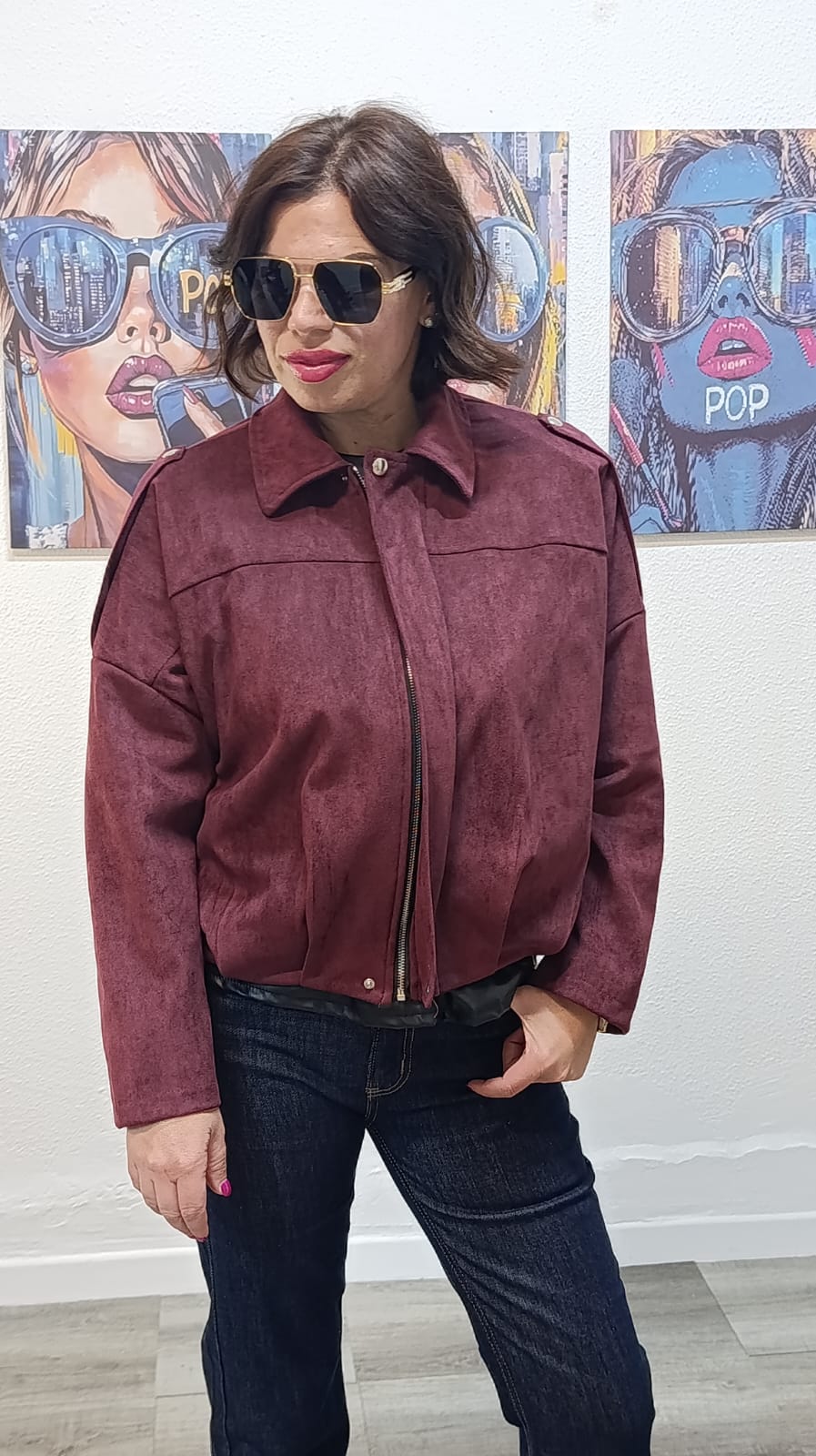 GIACCA CAMOSCIO BORDEAUX